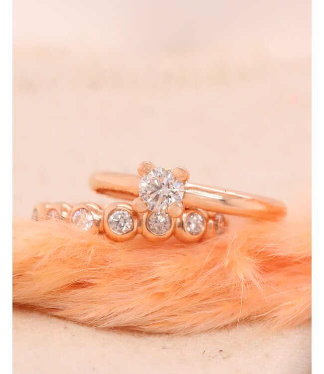 ROEMER by Bregje ring Lily 18K roségoud met Diamant 0.44ct