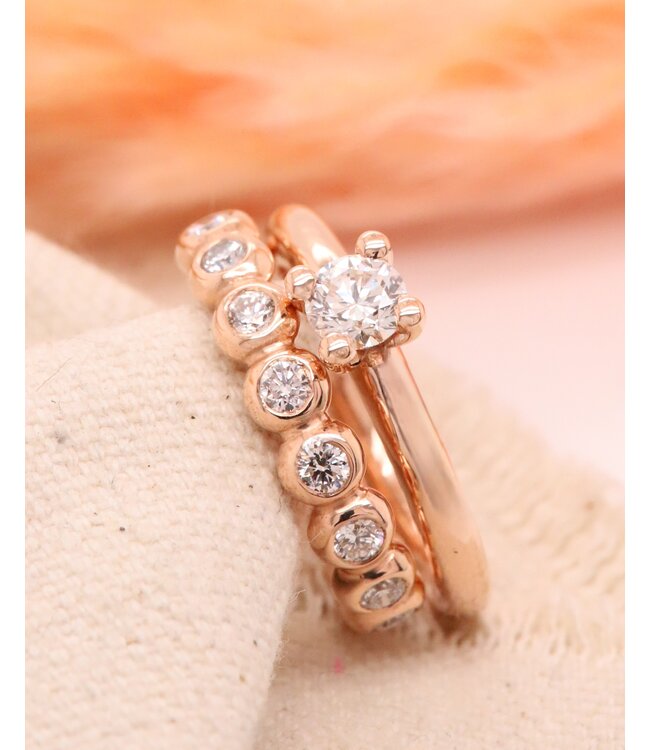 ROEMER by Bregje ring Lily 18K roségoud met Diamant 0.44ct