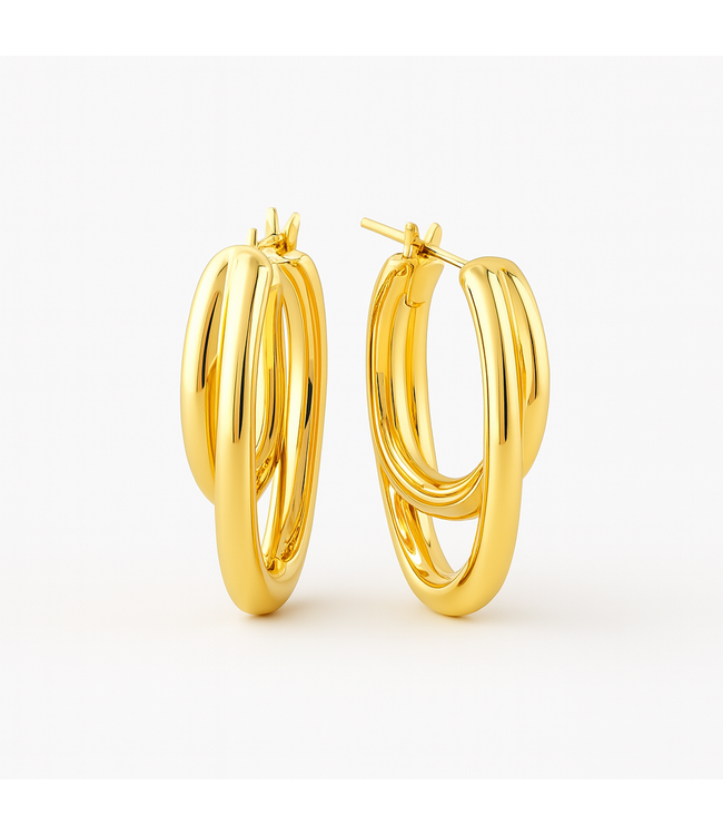 ROEMER oorringen 18k goud doppio ovale medio