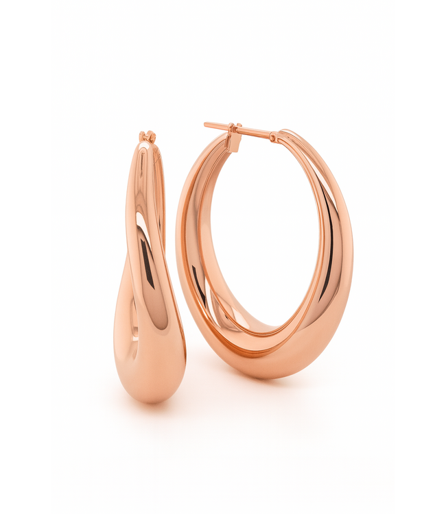 ROEMER oorringen 18k roségoud torsione grande