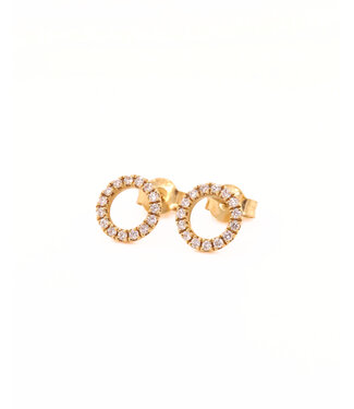 ROEMER ROEMER 18k geelgouden oorstekers Cirkel met diamant (0.25ct)