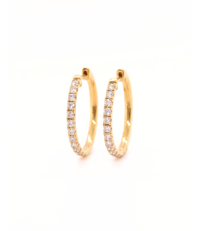 ROEMER 18K geelgouden oorringen met diamant 0.70ct