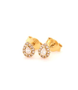 ROEMER ROEMER 18k geelgouden oorstekers met 0.17ct diamant