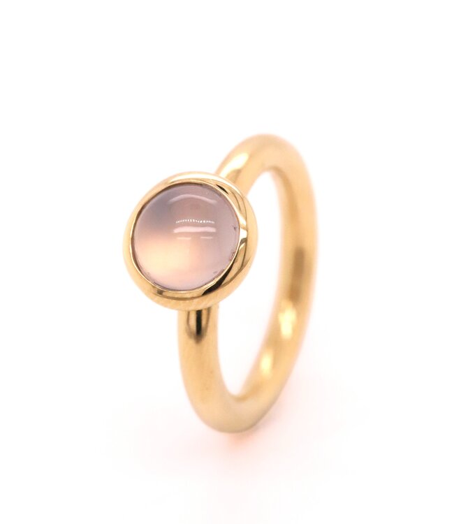 ROEMER by Bregje ring Single Bubble 18K geelgoud met Chalcedoon