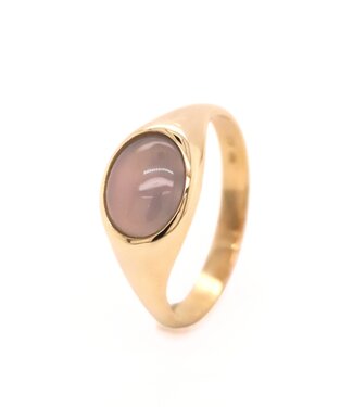 ROEMER by Bregje ROEMER by Bregje 14k geelgouden pinkring met chalcedoon ROEMER by Bregje ROEMER by Bregje 14k geelgouden pinkring met chalcedoon