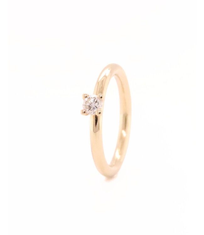 ROEMER by Bregje Ring Lily Mini 18k geelgoud met diamant 0.25ct maat 54