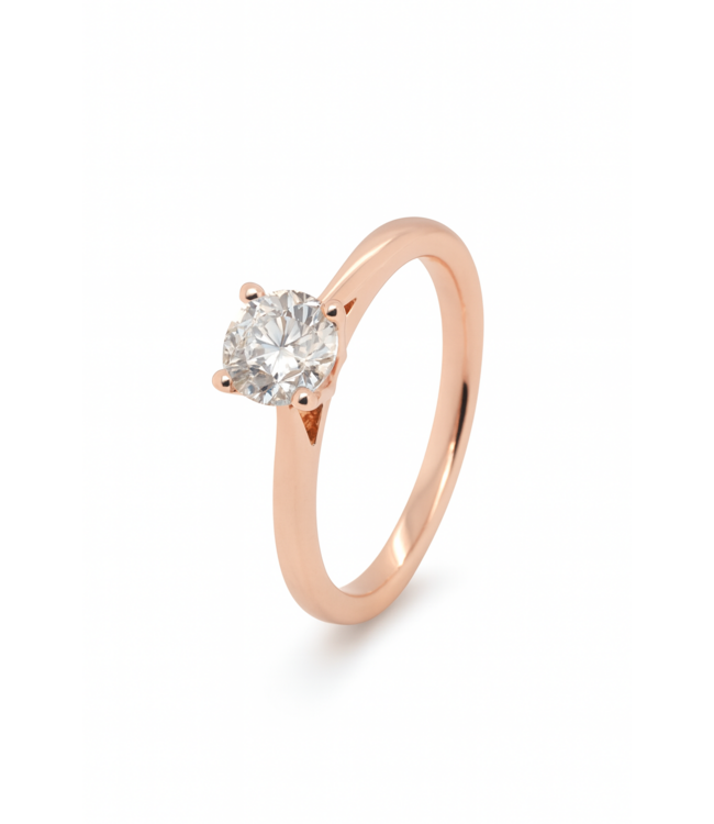 Tomylo Ring roségoud 14k LAB Grown diamant 0.84ct maat 54