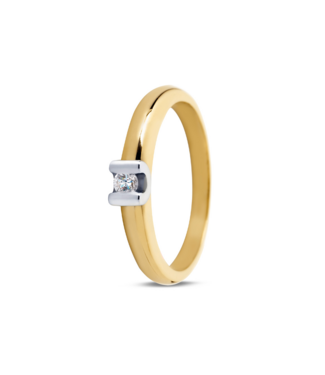 R&C R&C Bicolor gouden ring Camille 0.10ct