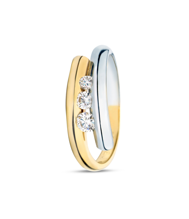 R&C Bicolor gouden ring Penelope Plus 0.12ct SI