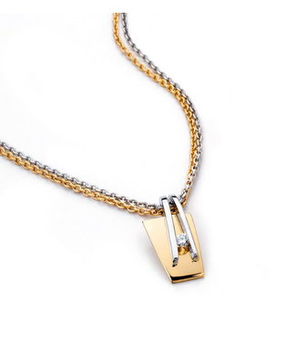 R&C R&C hanger Galla geel/witgoud 14kt 0.10ct. Si/Vs