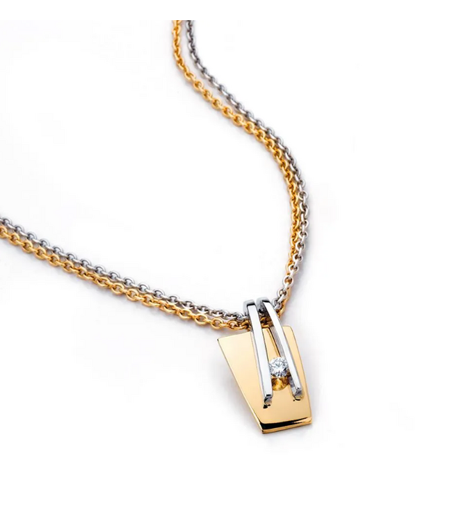 R&C hanger Galla geel/witgoud 14kt 0.10ct. Si/Vs