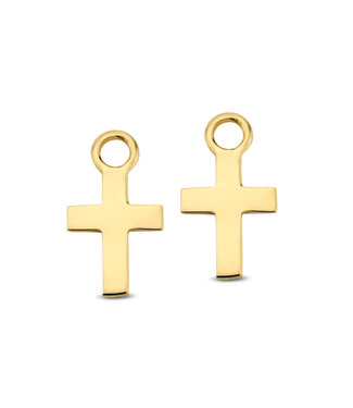 ROEMER ROEMER oorringhangers 14k geelgoud kruis