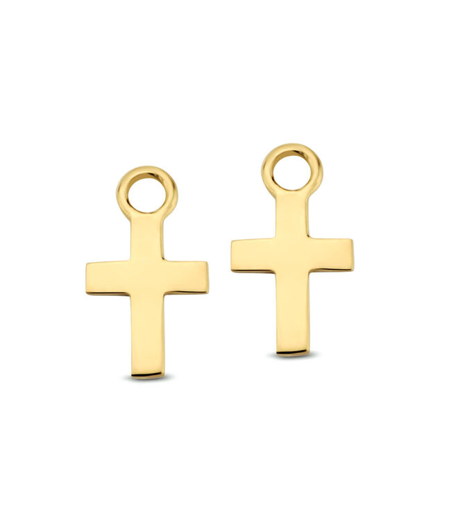 ROEMER oorringhangers 14k geelgoud kruis