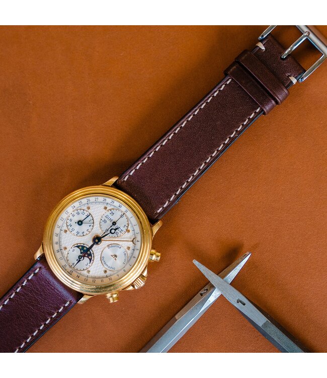 ROEMER horlogeband kalfsleder kastanjebruin 22/18 mm