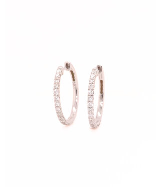 ROEMER ROEMER witgouden creolen met diamant 0.48ct