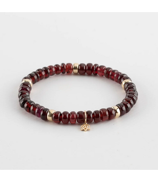 Y&G Y&G Armband Granaat & 14k goud 7042