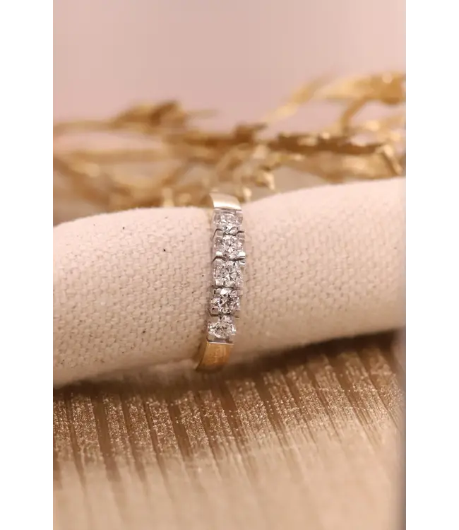 ROEMER Ring 14k geel- en witgoud met diamant 0.50ct maat 54