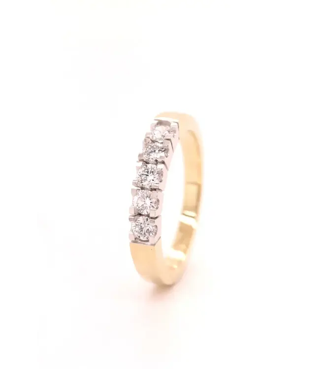 ROEMER Ring 14k geel- en witgoud met diamant 0.50ct maat 54