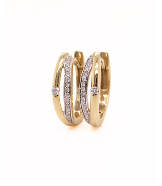 Passione Passione oorringen goud 14k met 0.11ct diamant