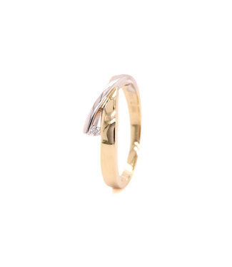 Passione Passione ring geel/witgoud 14k met 0.03ct G/Si maat 58
