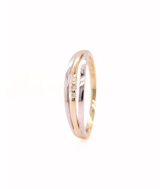 Passione Passinone ring geel/witgoud 14k met 0.03ct G/Si maat 58