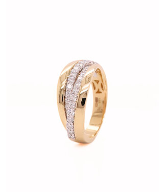 Passione Passione 14K geel- met witgouden ring met diamant 0,76ct