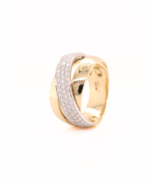 Passione Passione ring geel/witgoud 14k met 0.93ct diamant H/Si maat 55