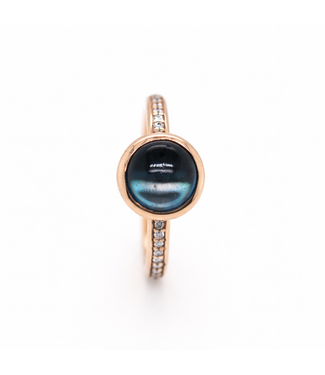 ROEMER by Bregje ROEMER by Bregje ring Single Bubble Diamond 18K roségoud met London Blue Topaas