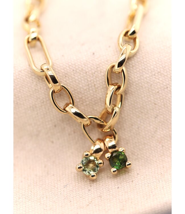ROEMER by Bregje hanger Lily 18k geelgoud met mint groene toermalijn