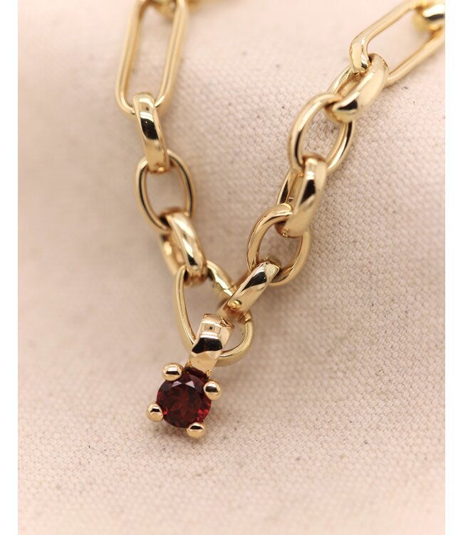 ROEMER by Bregje hanger Lily 18k geelgoud met rode granaat
