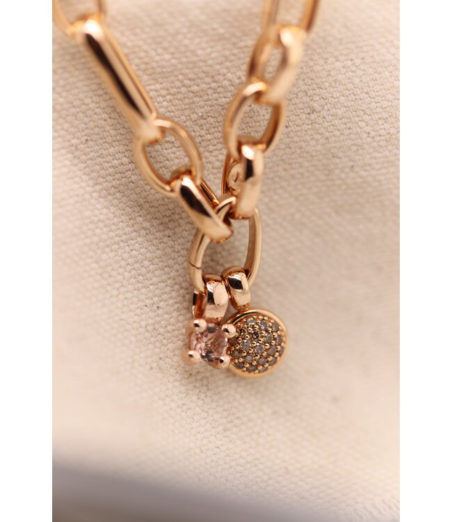 ROEMER by Bregje hanger Lily 18k roségoud met zalmroze toermalijn