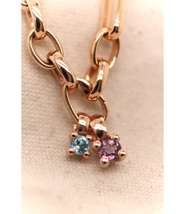 ROEMER by Bregje hanger Lily 18k roségoud met natuurlijk blauwe zirkoon
