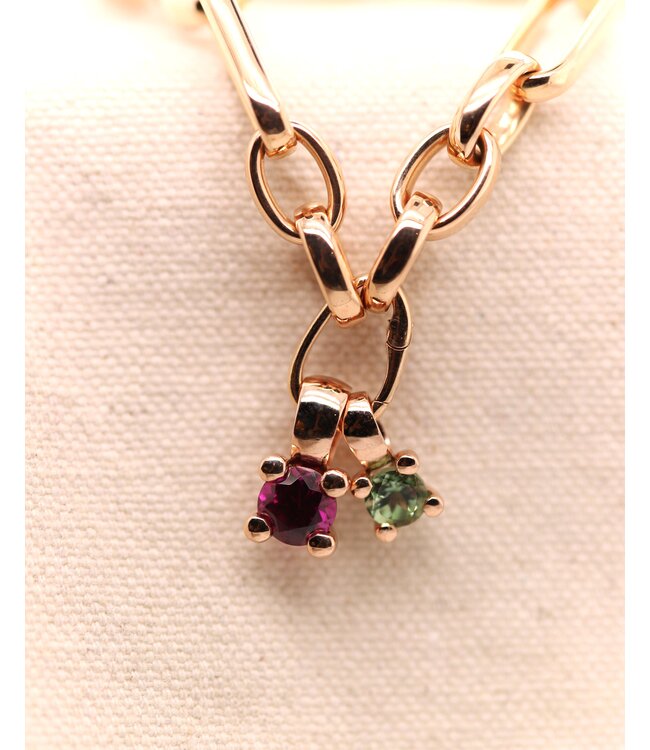 ROEMER by Bregje hanger Lily 18k roségoud met rhodoliet