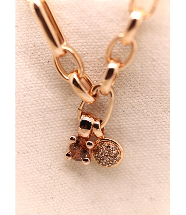 ROEMER by Bregje hanger Lily 18k roségoud met natuurlijke bruine zirkoon