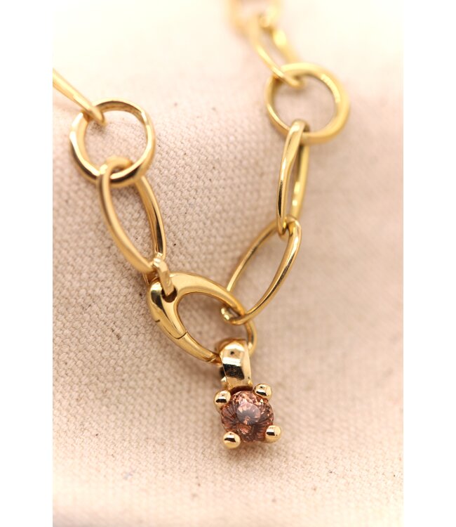 ROEMER by Bregje hanger Lily 18k geelgoud met natuurlijke cognac zirkoon