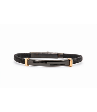 Borsari Borsari Herenarmband staal met 18k goud BR-IMPER04CO 19cm