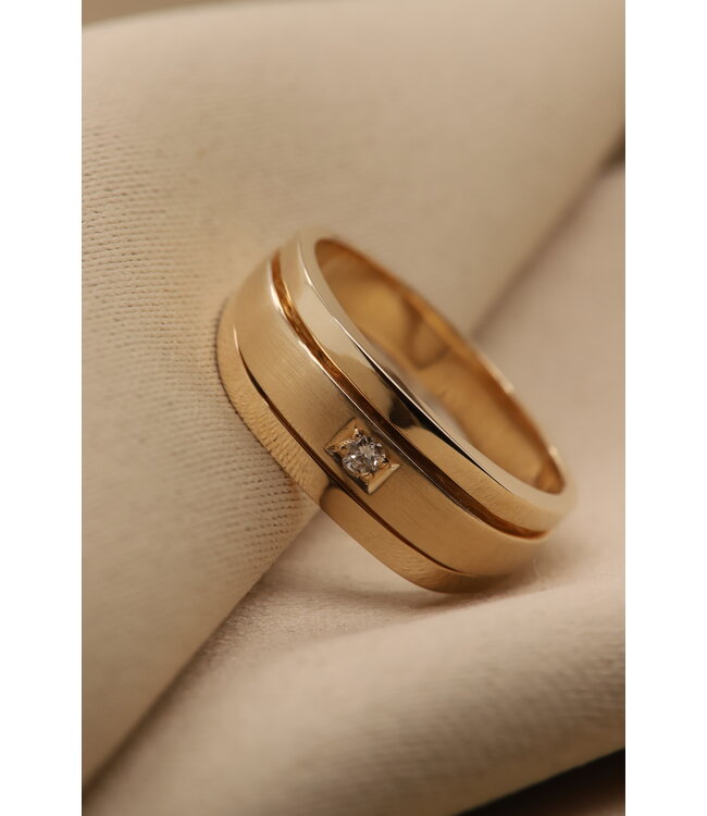 Roemer gouden herenring 0.05 ct. 40993 63
