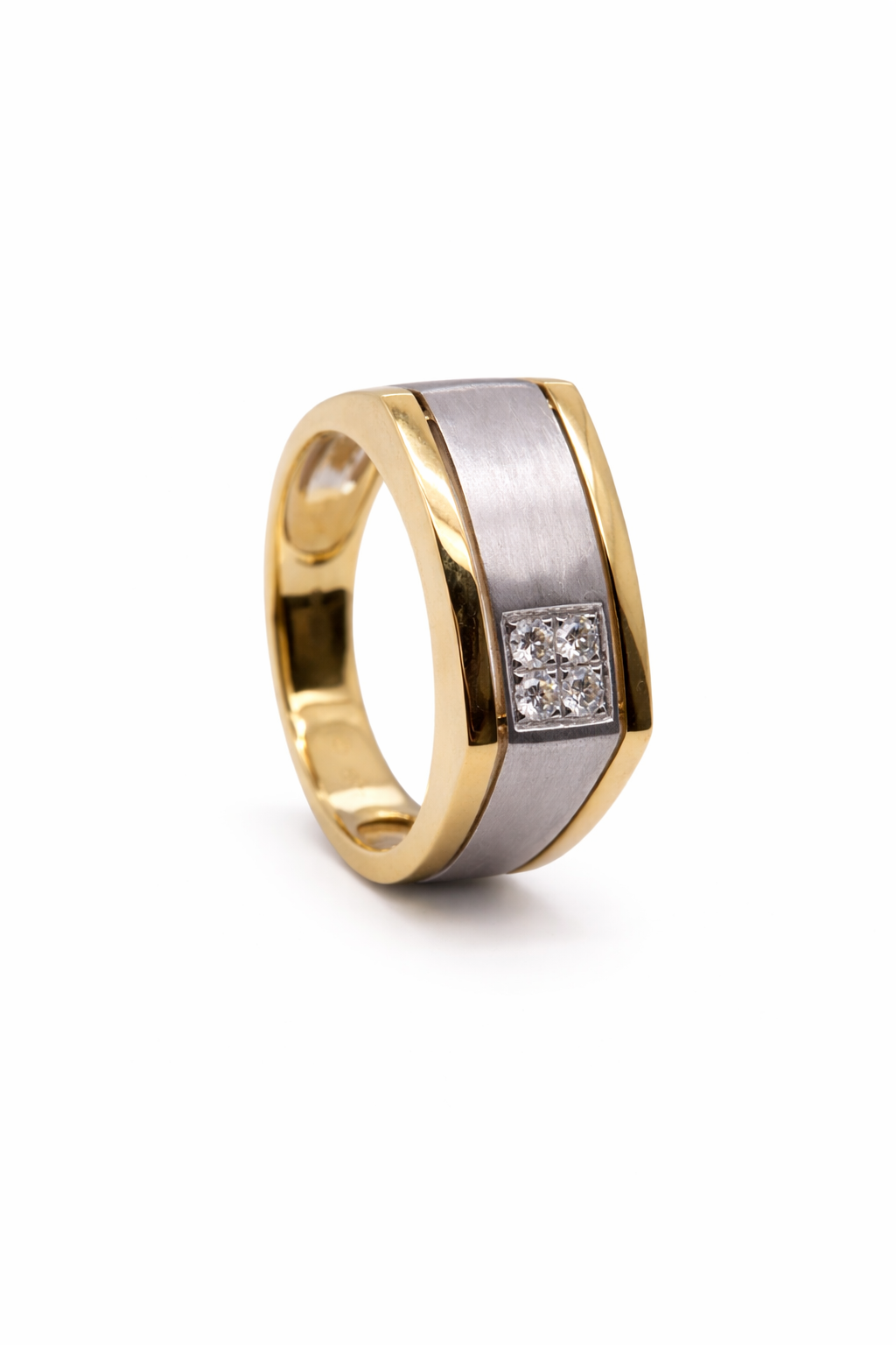 ROEMER 14K herenring met 4 diamanten - Roemer juwelier