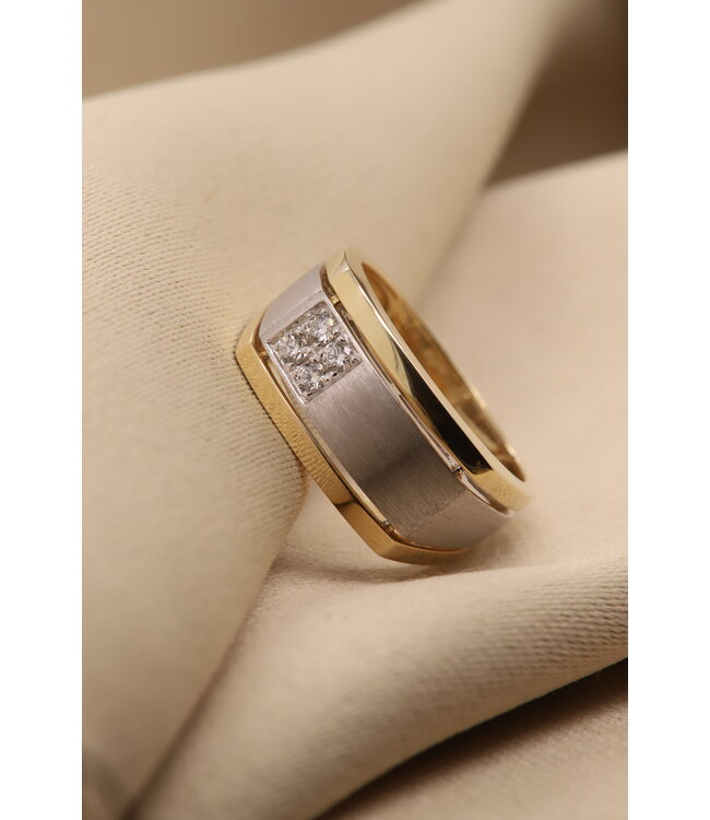ROEMER 14K herenring met 4 diamanten