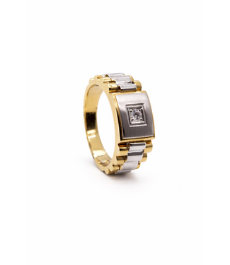 ROEMER ROEMER biciolor gouden herenring President 0.10 ct. 40992 62