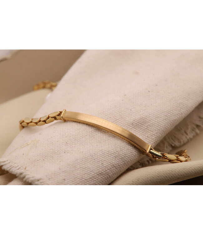 ROEMER 18K geelgouden herenarmband met graveerplaat