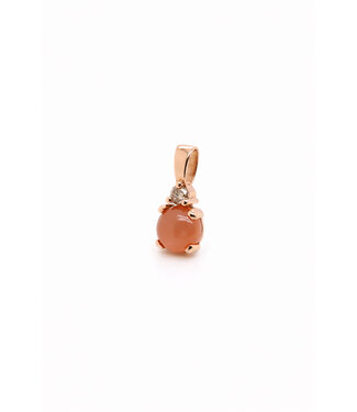 ROEMER by Bregje ROEMER by Bregje Hanger Solance 18k roségoud met oranje  maansteen en cognac diamant (0.15ct)