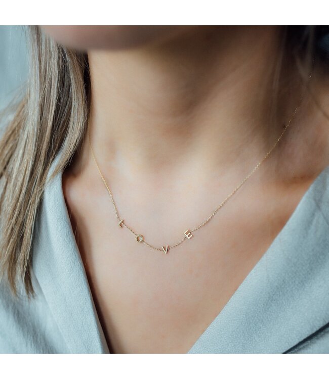 Just Franky Love Letter Necklace 4 initials