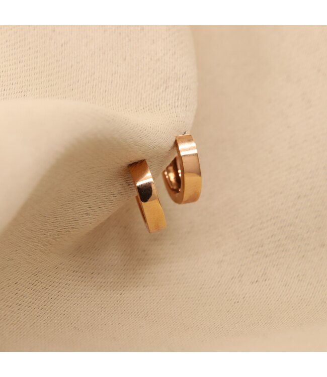 ROEMER oorringen 14K rosegoud vlak 12.5 x 3mm