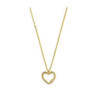 ROEMER ROEMER Collier Hartje met diamant 0.01ct 41-43-45cm