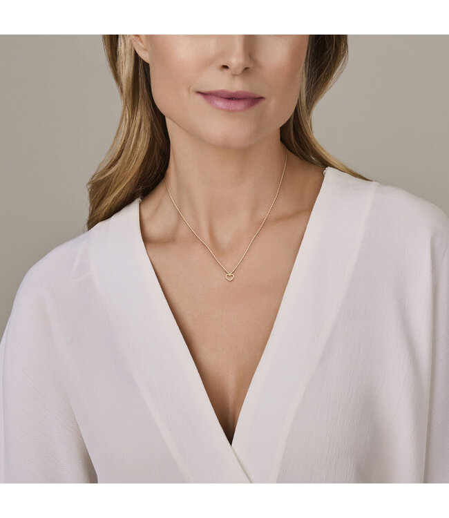 ROEMER Collier Hartje met diamant 0.01ct 41-43-45cm