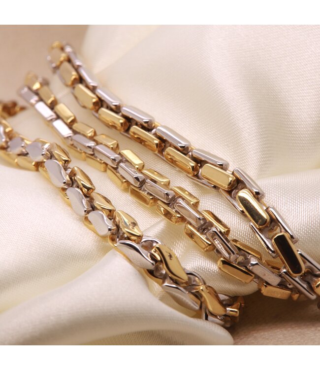Roemer 18K geel- met witgouden Armband Rettangolare