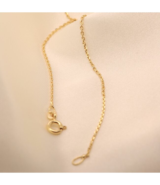 ROEMER geelgouden ketting anker gediamanteerd 1.2/42