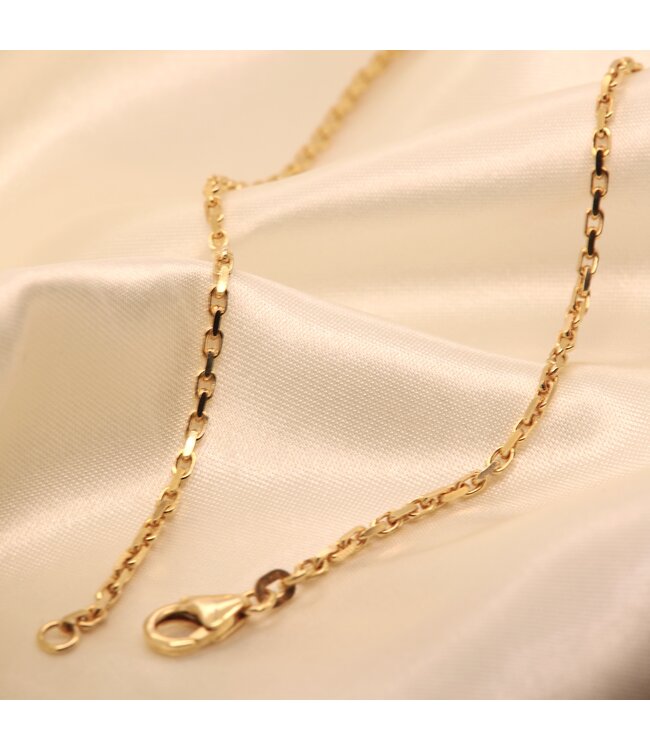 ROEMER geelgouden ketting anker gediamanteerd 1.8/45