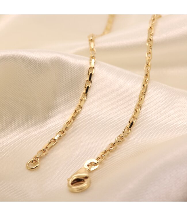 ROEMER geelgouden ketting anker gediamanteerd 1.8/50